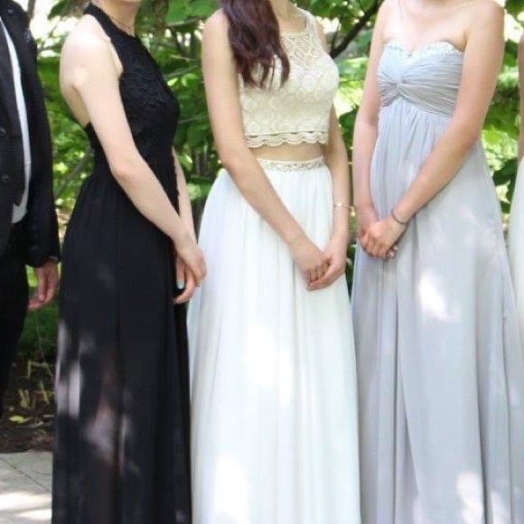 Two Piece Lace Prom Dress with Illusion Neck - Picture 5 of 5